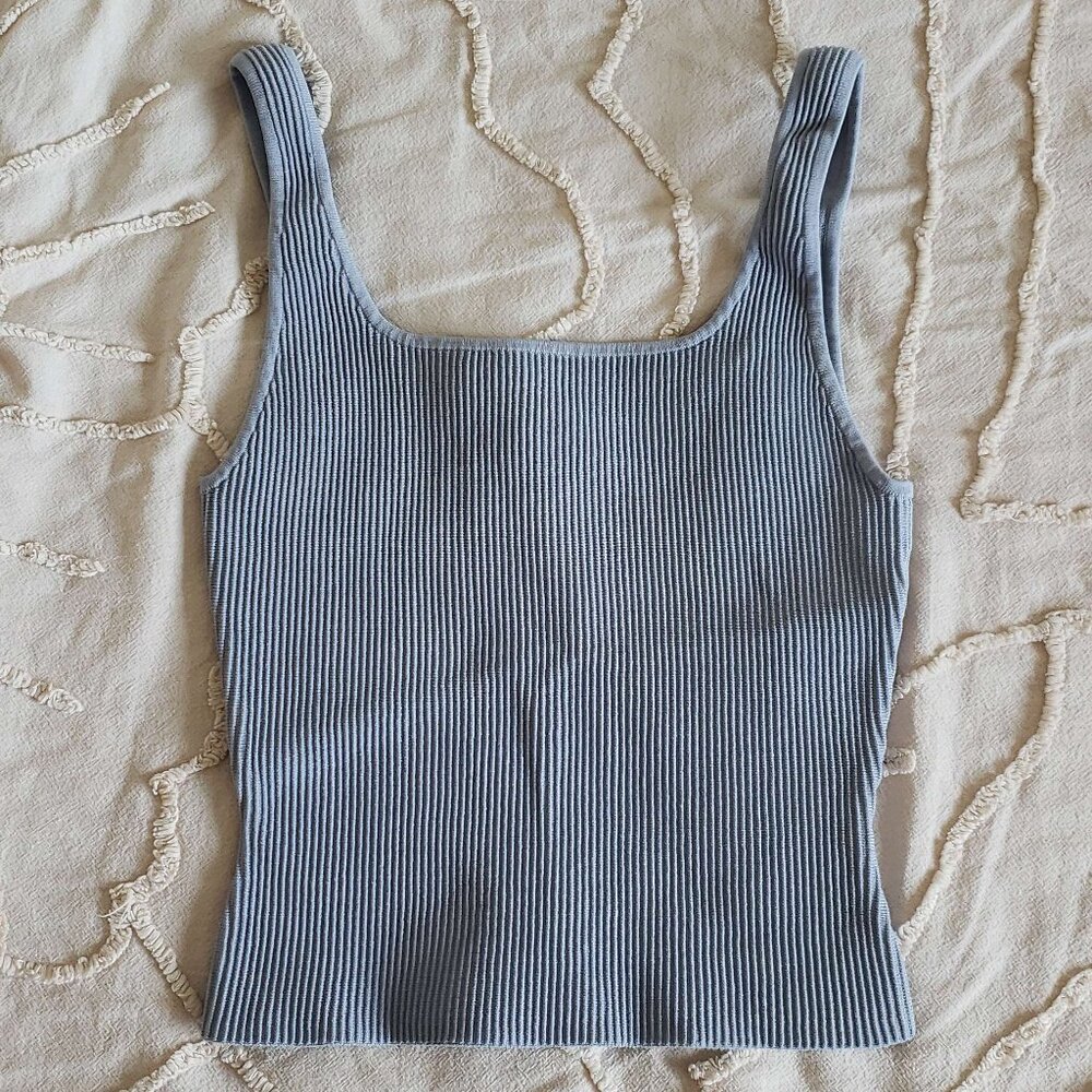 Aritzia Babaton Sculpt Knit Tank Blue Periwinkle Size M